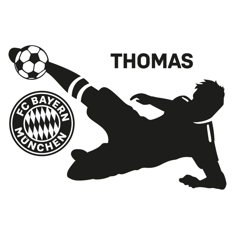 Wandtattoo + Name FCB Fußballer 01 