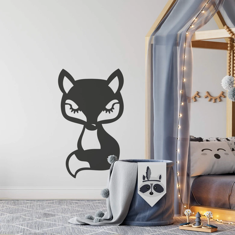 Wandtattoo Fuchs sitzend 