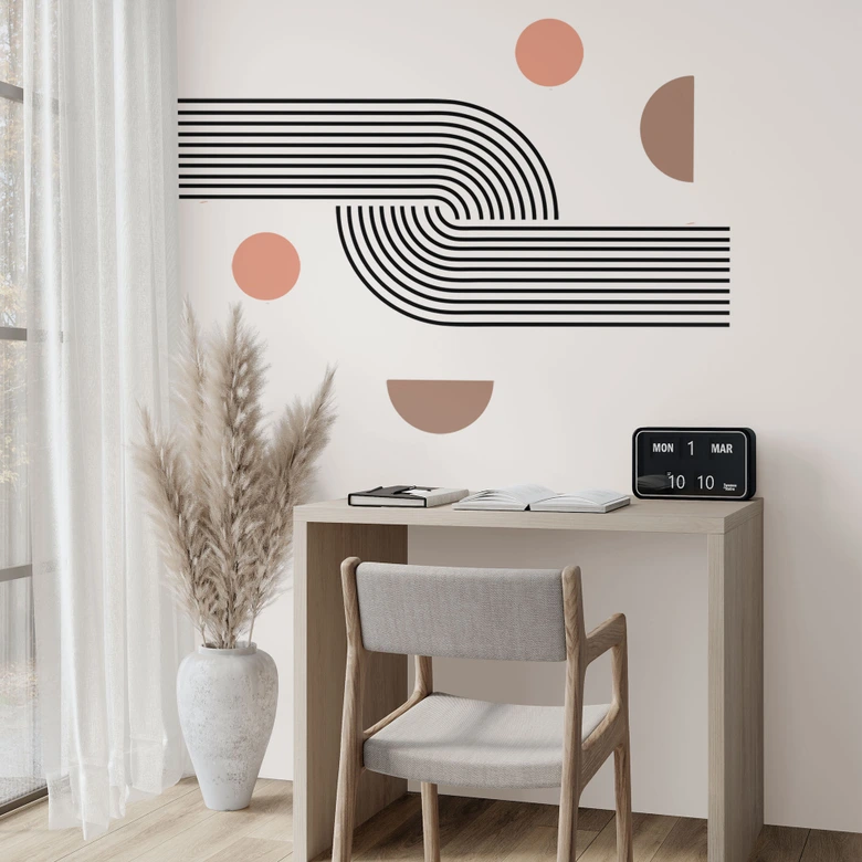 Wandtattoo Geometrie aus Linien und Kreisen 