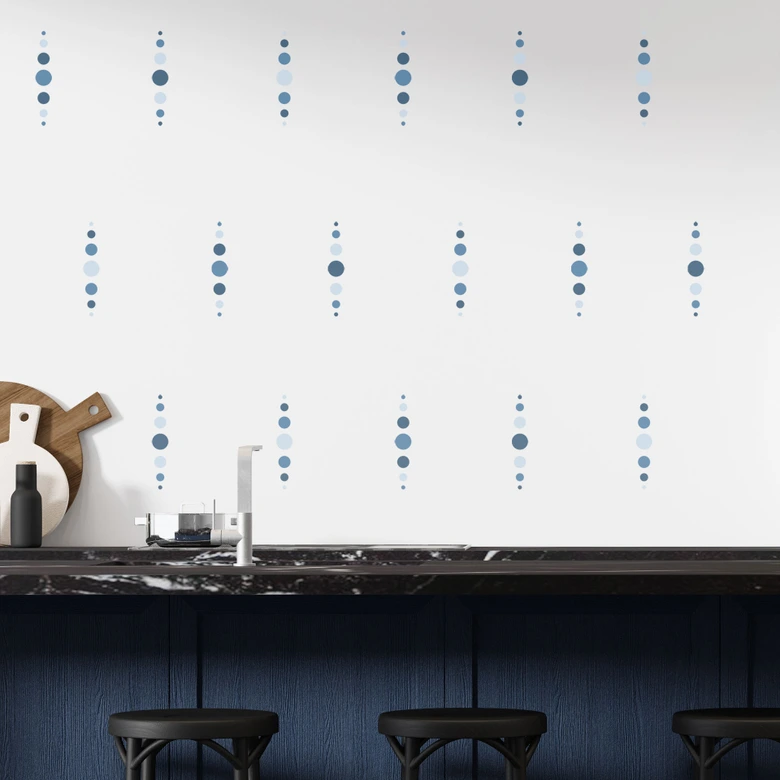 Wall sticker shapes - Geometric circles in blue 