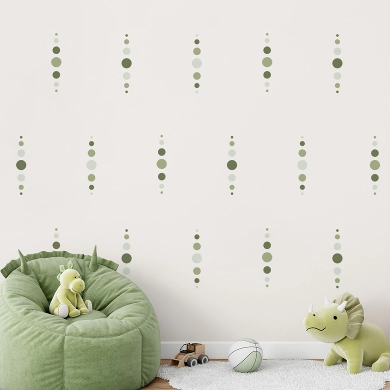 Sticker mural formes - cercles géométriques en vert 
