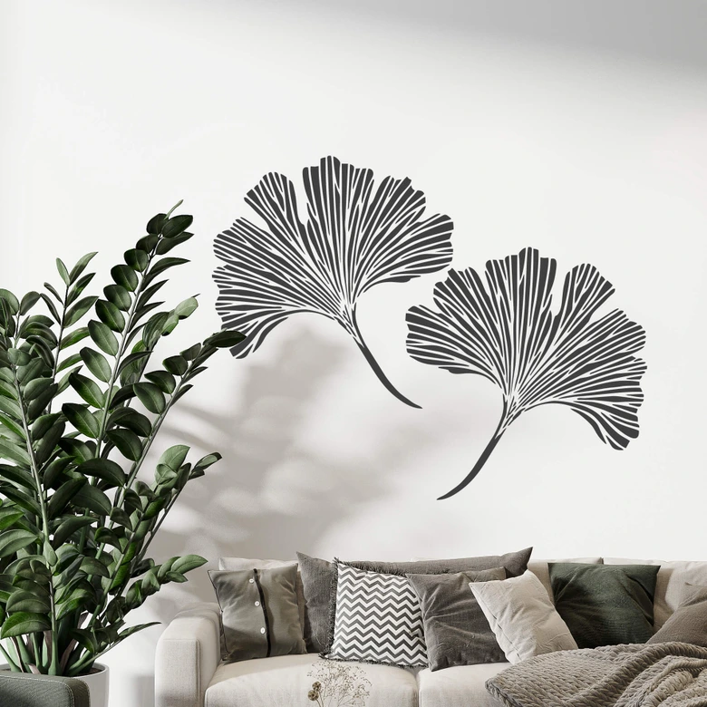 Wandtattoo Gingko Blätter (2-teilig) 
