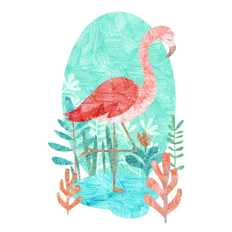Wandtattoo Goed Blauw - Der Flamingo 