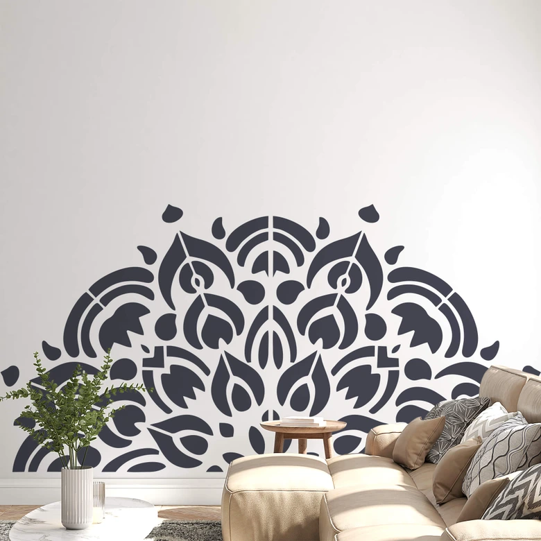 Wandtattoo Halbes Mandala Ornament - boho 