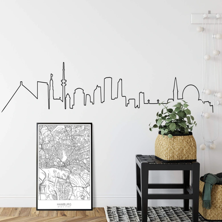 Wandtattoo Hamburg Skyline Outline 
