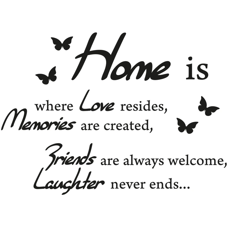 Muursticker Home is Where Love Resides 
