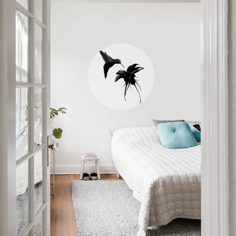 Muursticker Rond Ireland - Hummingbird 