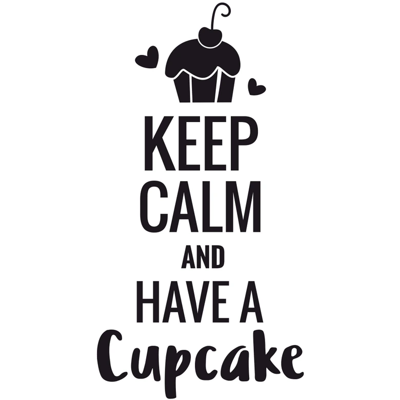 Wandtattoo - Keep calm and have a cupcake 