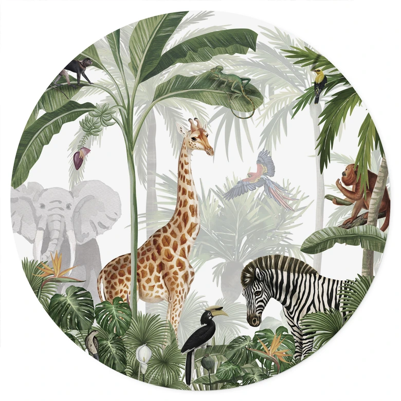 Wandtattoo Kikki Belle - Dschungel Jive - Rund 