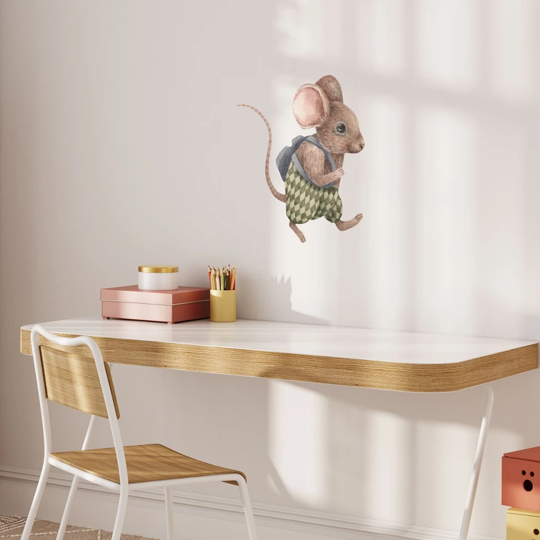 Wandtattoo Kleine Maus auf Entdeckungstour - Kikki Belle 