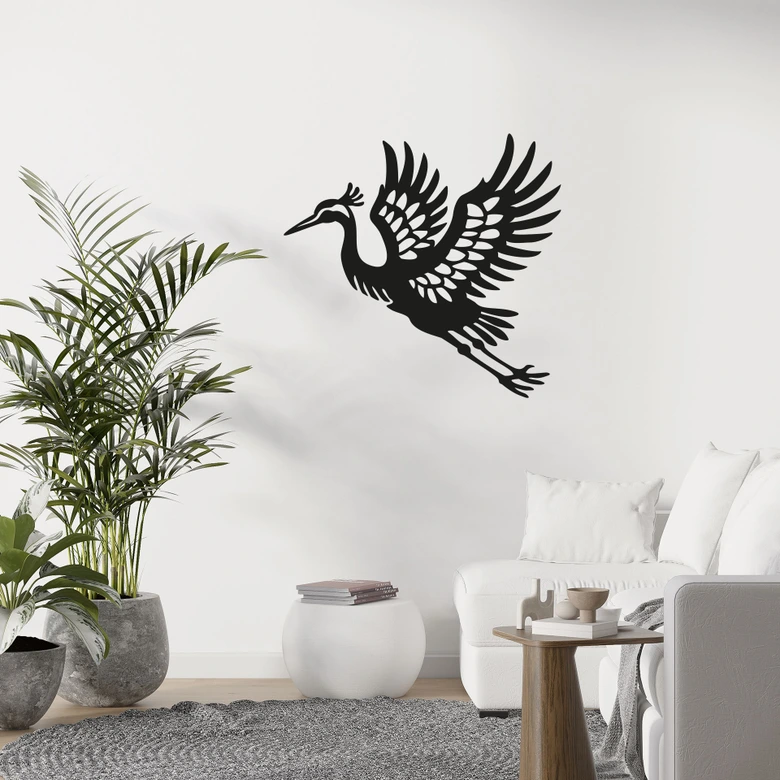 Sticker mural grue - oiseau élégant 