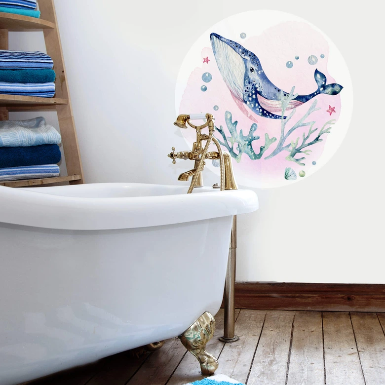 Adesivo murale Kvilis - Orca - tondo 