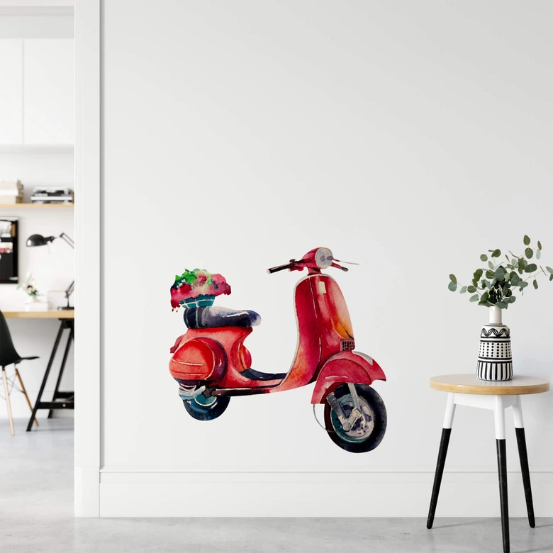 Wandtattoo Kvilis - Rote Vespa 