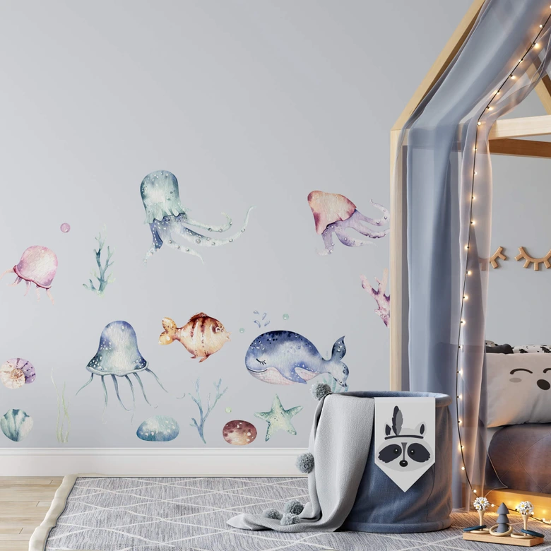 Muursticker set Kvilis - Diep in de Oceaan (25-delig) 