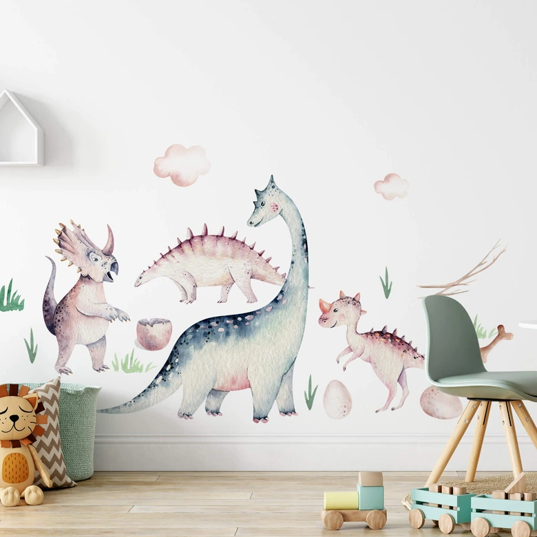 Sticker mural Kvilis - Le monde des dinosaures (19 pièces) 