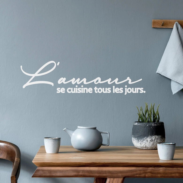 Wandtattoo L'amour se cuisine tous les jours 