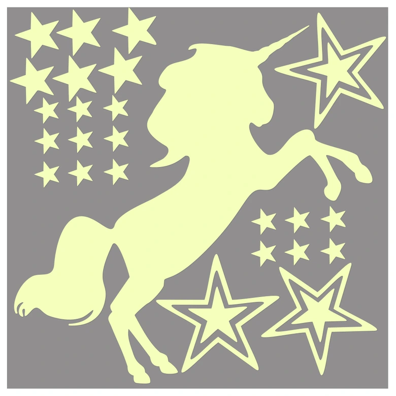 Wall Sticker Illuminated Unicorn 