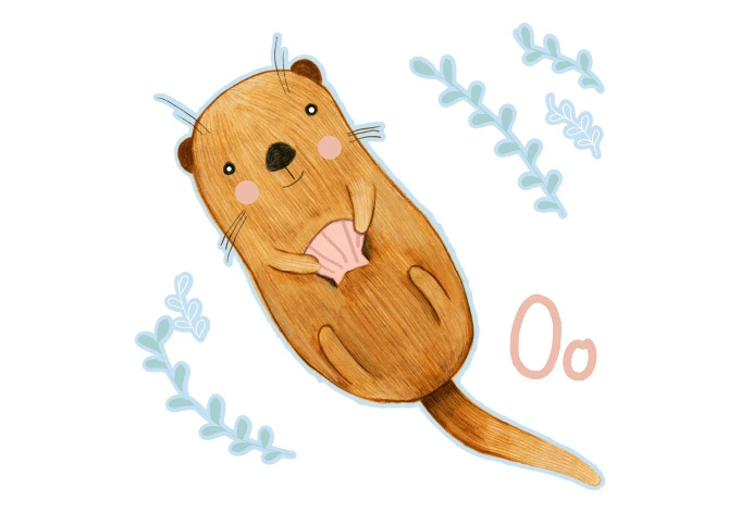 Muursticker Loske O is van Otter 
