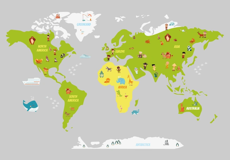Wall sticker World Map for Kids 