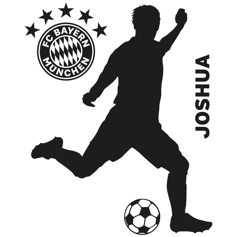 Wandtattoo + Name FCB Fußballer 02 