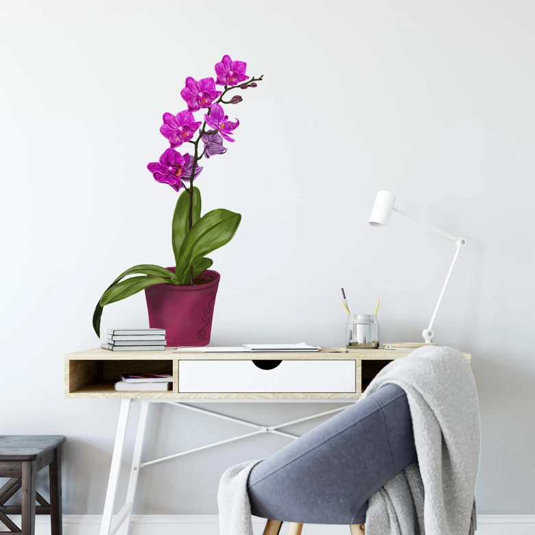 Wandtattoo Orchidee im Topf  