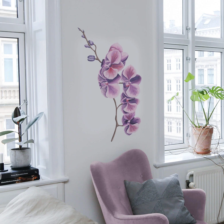 Wandtattoo Orchideenzweig Watercolor 
