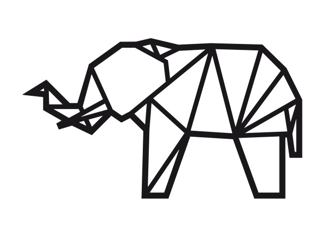 Wall sticker origami elephant 