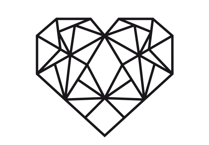 Wall sticker origami heart 