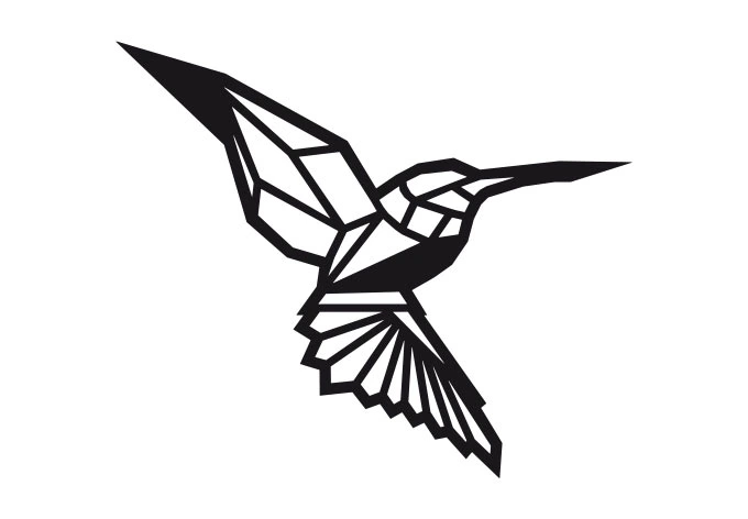 Wandtattoo Origami Kolibri 