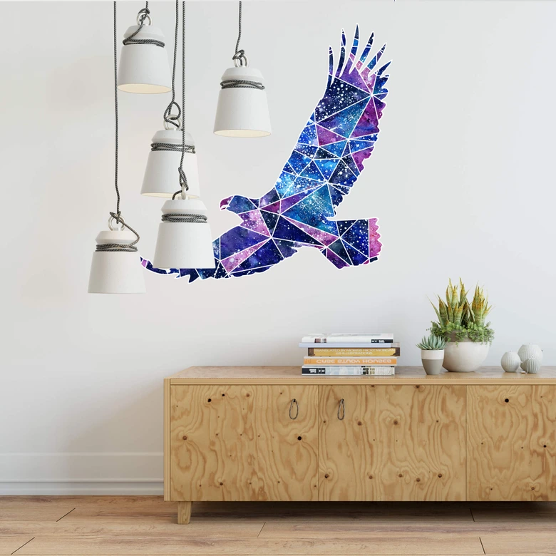 Muursticker Polygoon Galaxy Adelaar 