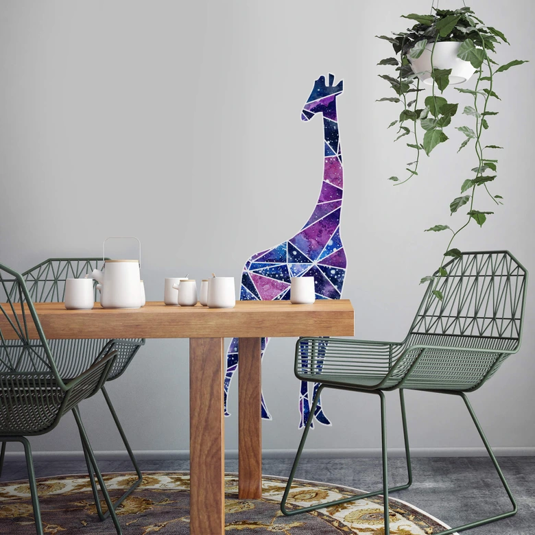 Wandtattoo Polygon Galaxie Giraffe 