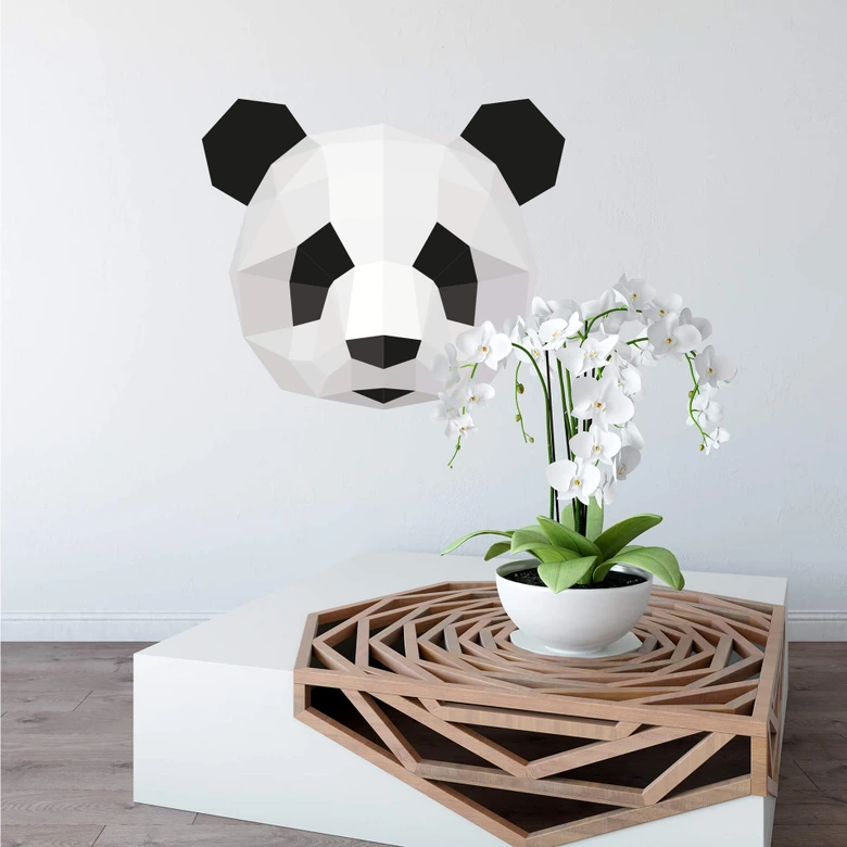 Sticker mural - Tête de panda - Géométrique 