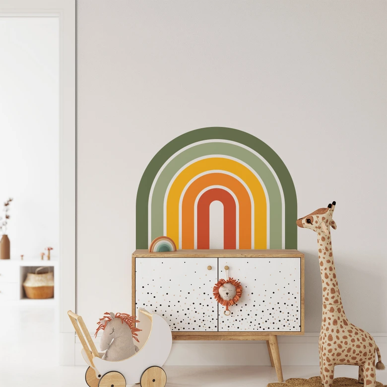 Retro regnbue Wallsticker 