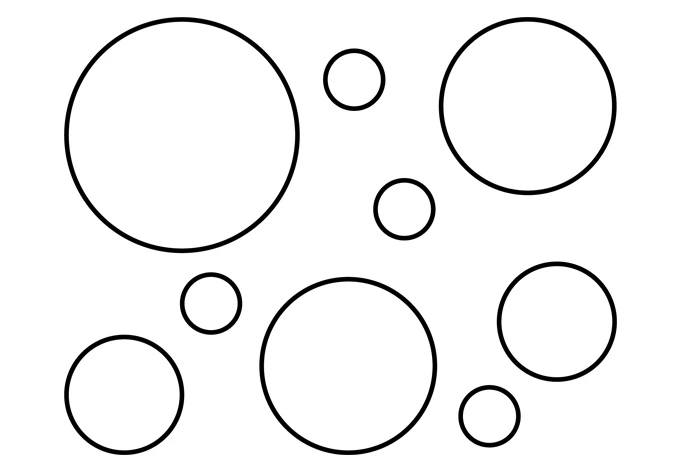 Sticker mural - Anneaux Rétro Bichromes 