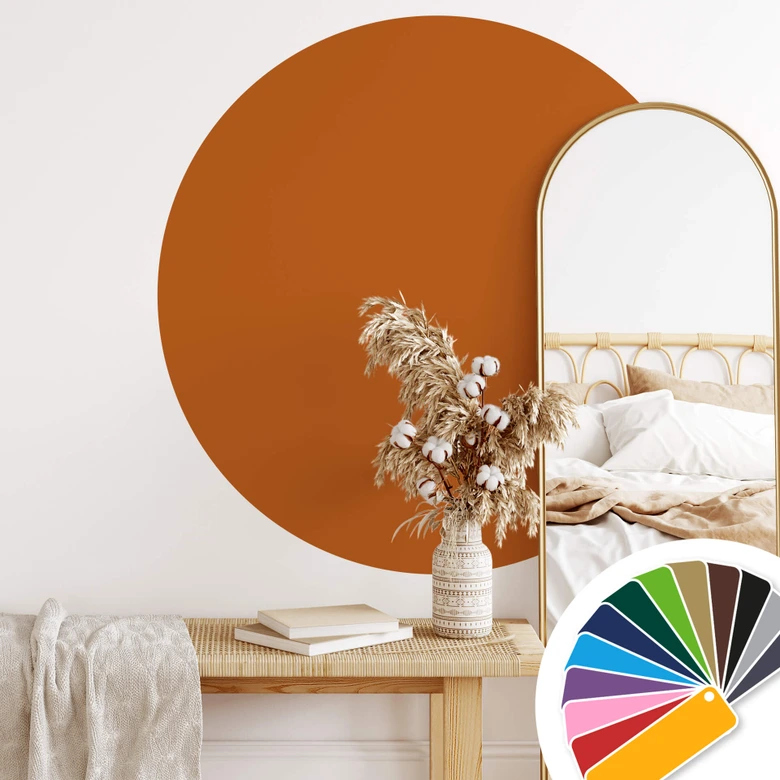 Wandtattoo rund - einfarbig 