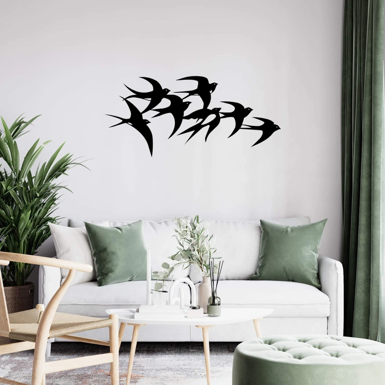 Wandtattoo Schwalbenschwarm 