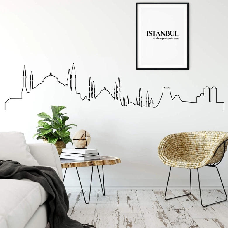 Wandtattoo Istanbul Skyline Outline 