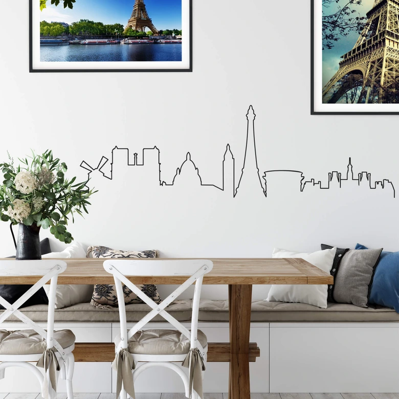 Wandtattoo Paris Skyline Outline 