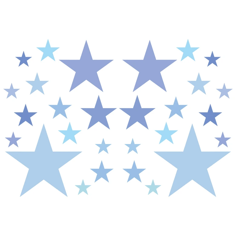 Wall sticker set Stars pastel blue 