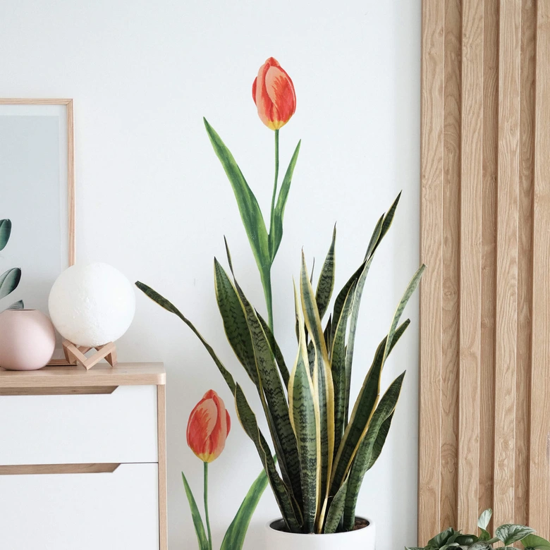 Wandtattoo Rote Tulpe - Watercolor 