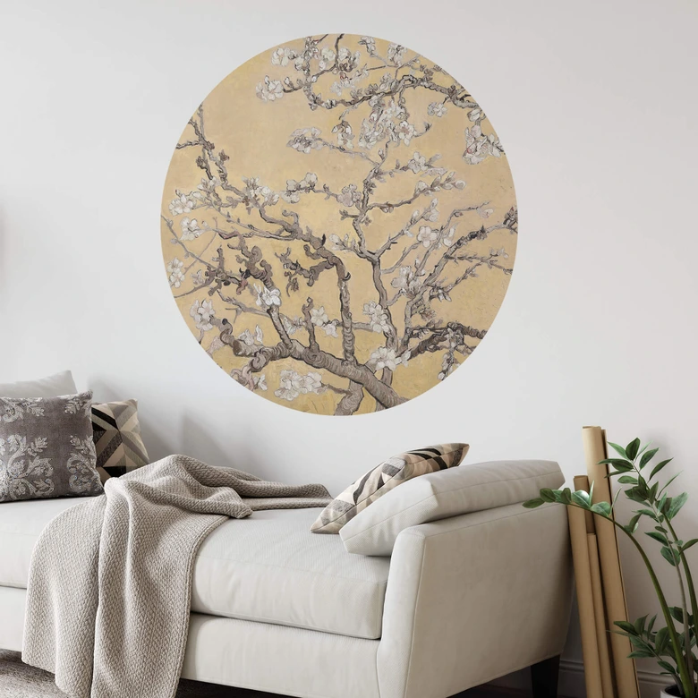 Wandtattoo van Gogh - Mandelblüte Creme - Rund 
