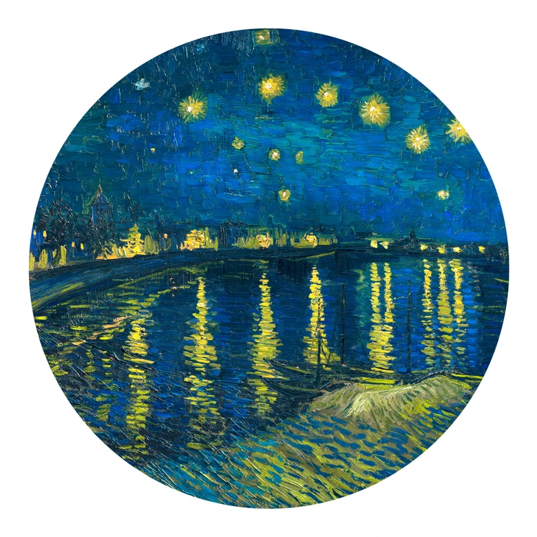 Wandtattoo van Gogh - Sternennacht 1888 - Rund 