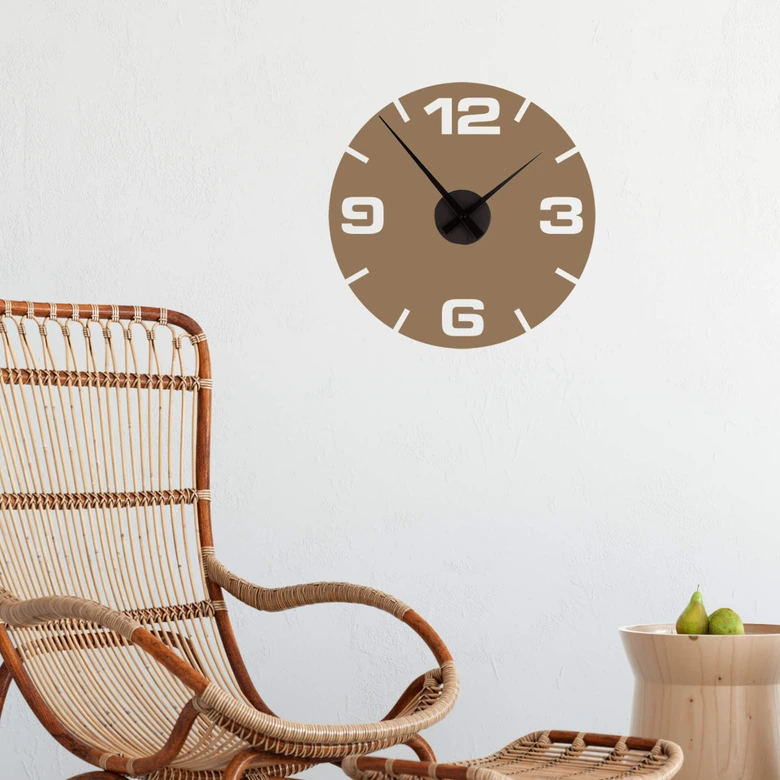 Wandtattoo Modern + Wanduhr - Ø 44 cm 