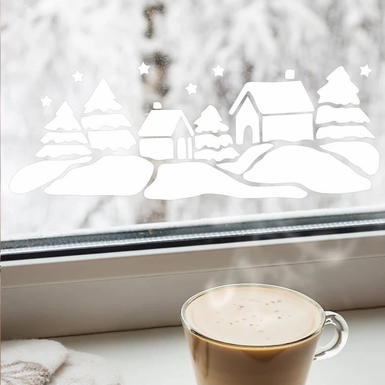 Wandtattoo Winter - Weihnachtliche Landschaft 