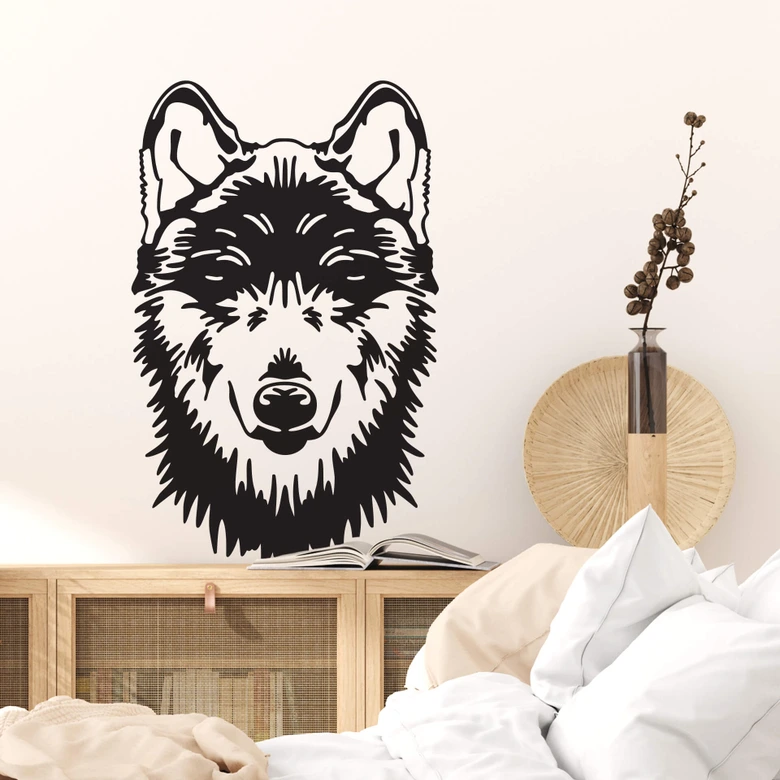 Wandtattoo Wolfskopf 