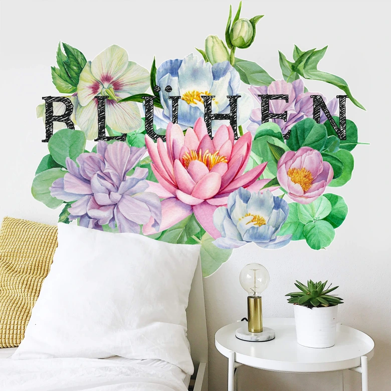 Wandtattoo XXL Blumen Blühen 