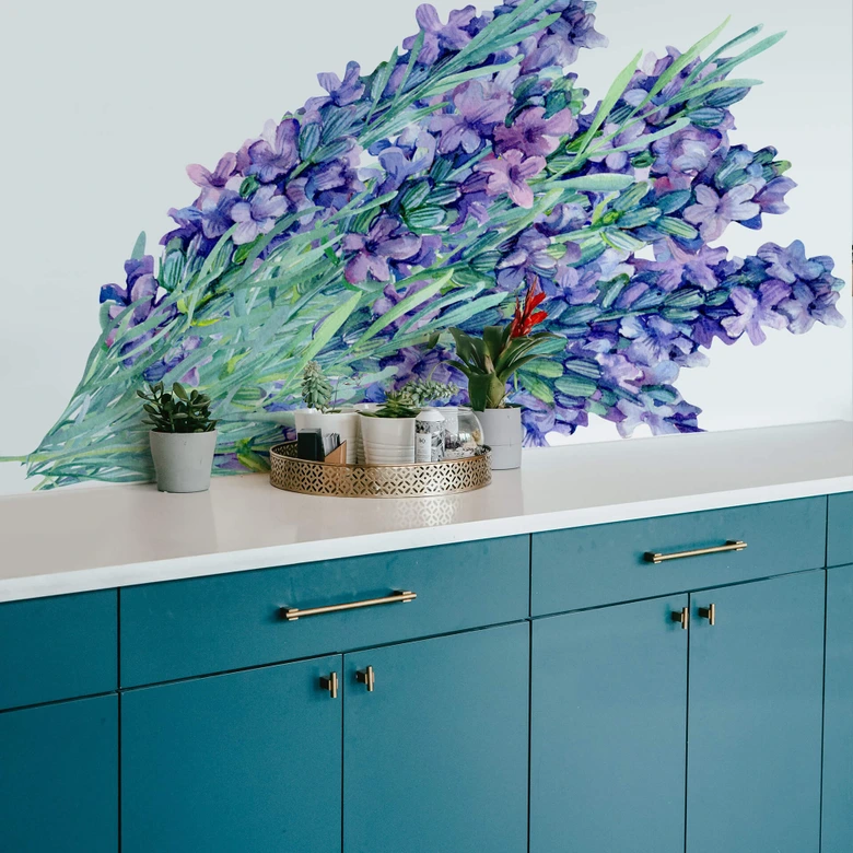 Muursticker XXL Bloem - Bosje Lavendel 