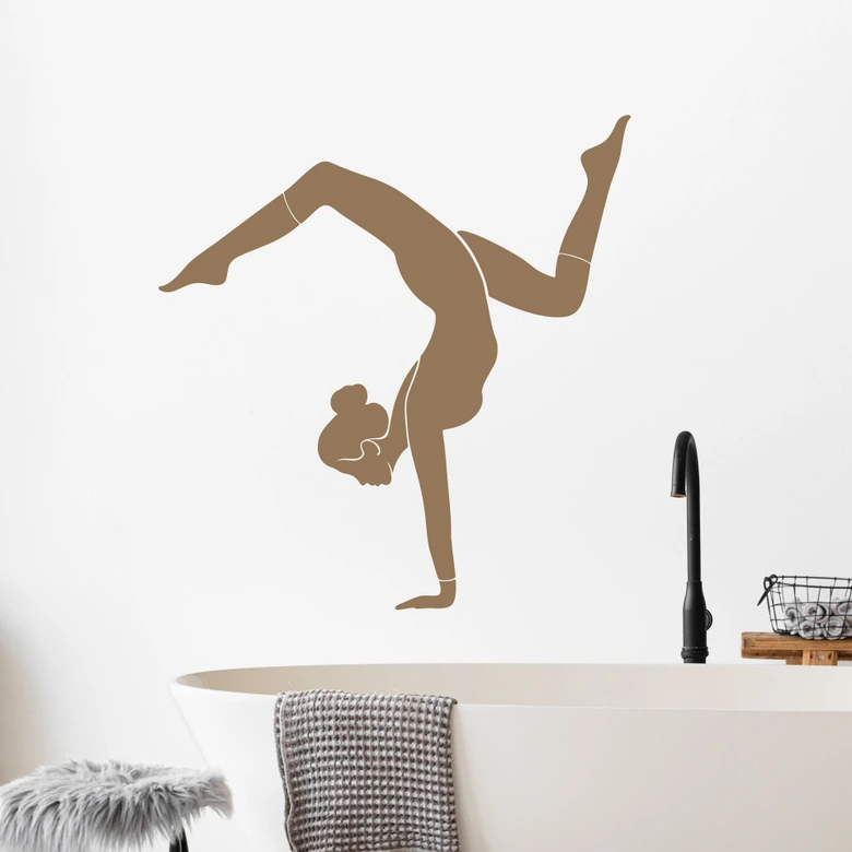 Wandtattoo Yoga Handstand Silhouette einfarbig 
