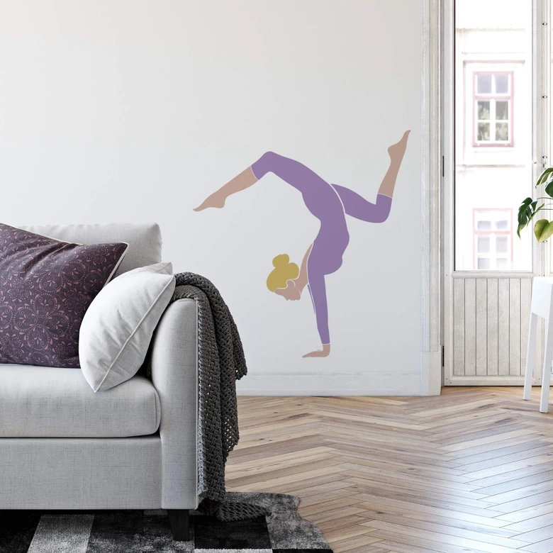 Wandtattoo Yoga Handstand 