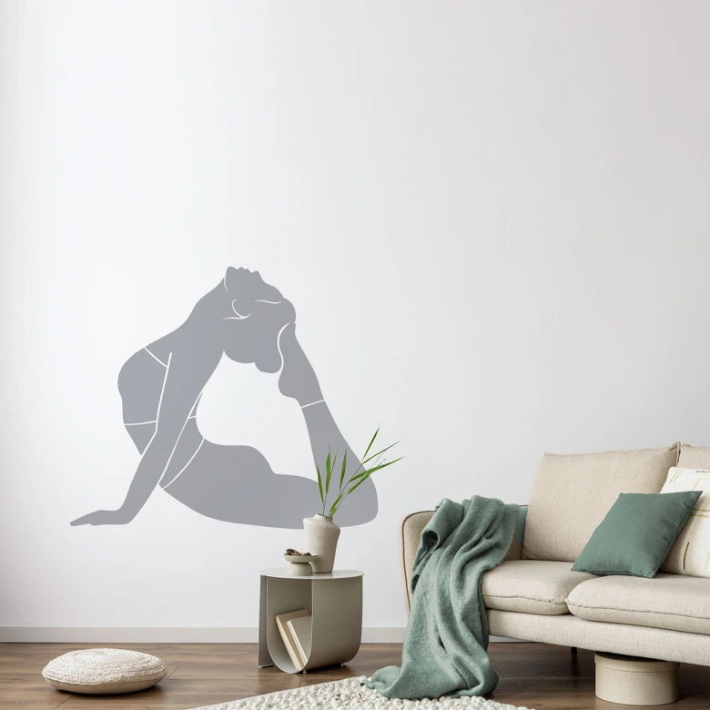 Wandtattoo Yoga Königskobra Silhouette einfarbig 